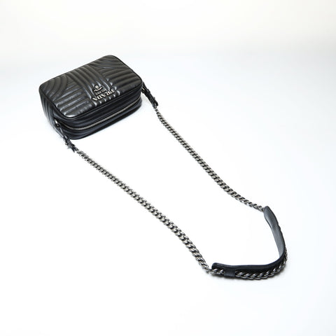 PRADA Leather Diagram 1BH083 Camera Bag Shoulder Bag black WS25789