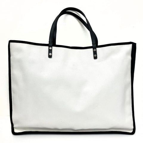 Chanel Lady First Canvas Billed Tote Bag White WS2579