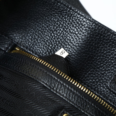 PRADA Leather Vitello Dyno 2-way Tote Tote Bag black WS25791