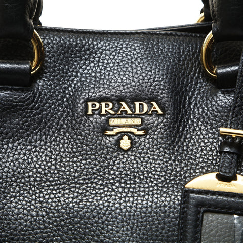 PRADA Leather Vitello Dyno 2-way Tote Tote Bag black WS25791