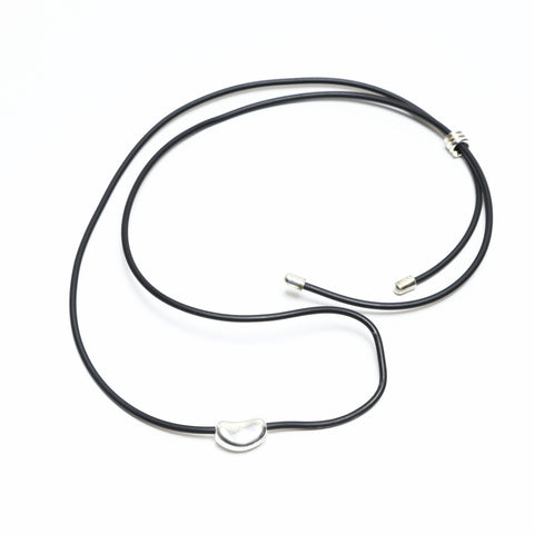 TIFFANY&Co. Beans Wire 925 Silver Necklace black WS25795