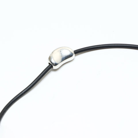TIFFANY&Co. Beans Wire 925 Silver Necklace black WS25795