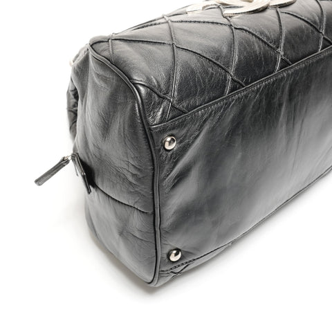 CHANEL Bowling Bag Boston Bag Leather COCO Mark Handbag black WS25798
