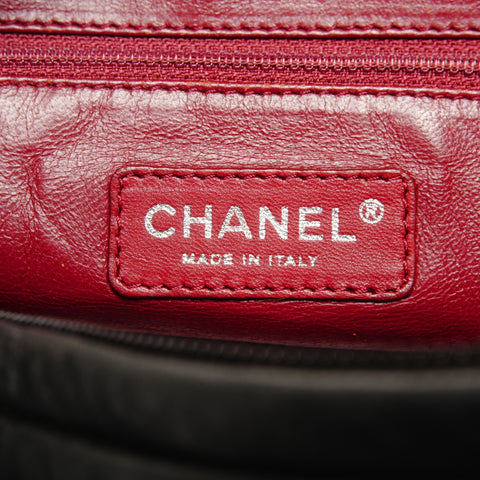 CHANEL Bowling Bag Boston Bag Leather COCO Mark Handbag black WS25798