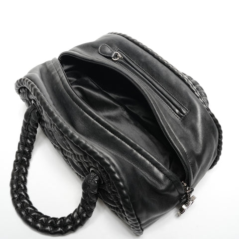 CHANEL Bowling Bag Boston Bag Lambskin No. 11 2006-2008 Handbag black WS25799