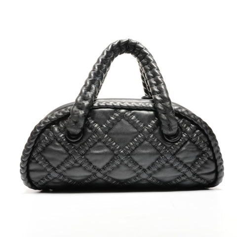 CHANEL Bowling Bag Boston Bag Lambskin No. 11 2006-2008 Handbag black WS25799