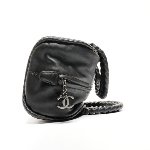 CHANEL Bowling Bag Boston Bag Lambskin No. 11 2006-2008 Handbag black WS25799