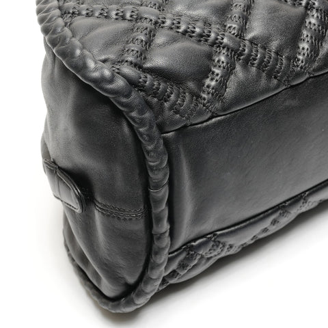 CHANEL Bowling Bag Boston Bag Lambskin No. 11 2006-2008 Handbag black WS25799