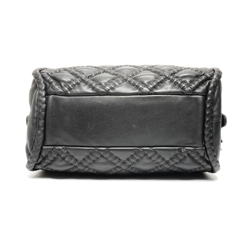 CHANEL Bowling Bag Boston Bag Lambskin No. 11 2006-2008 Handbag black WS25799