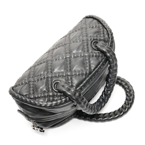 CHANEL Bowling Bag Boston Bag Lambskin No. 11 2006-2008 Handbag black WS25799