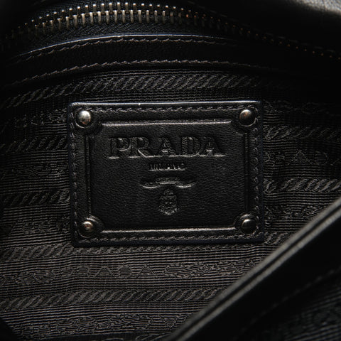 PRADA Soft Leather One Belt Chain Shoulder Bag black WS25801