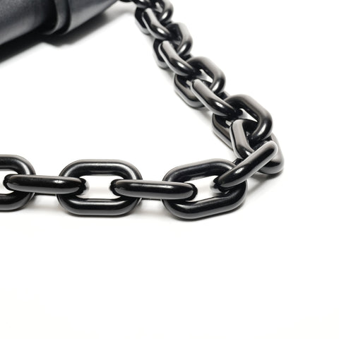 PRADA Soft Leather One Belt Chain Shoulder Bag black WS25801