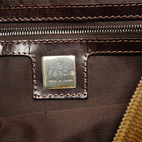 FENDI Corduroy Mamma Bucket One Belt Shoulder Bag Brown WS25802