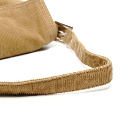 FENDI Corduroy Mamma Bucket One Belt Shoulder Bag Brown WS25802