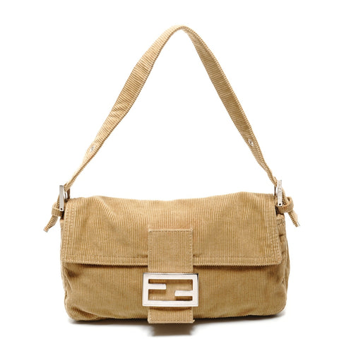 FENDI Corduroy Mamma Bucket One Belt Shoulder Bag Brown WS25802