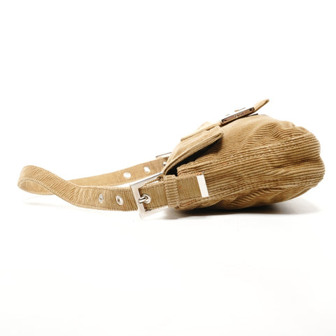 FENDI Corduroy Mamma Bucket One Belt Shoulder Bag Brown WS25802