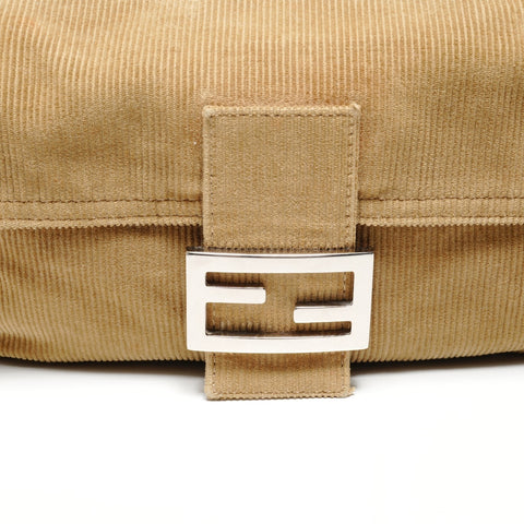 FENDI Corduroy Mamma Bucket One Belt Shoulder Bag Brown WS25802