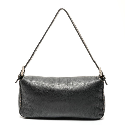 FENDI Leather Selleria Mamma Bucket One Belt Shoulder Bag black WS25804