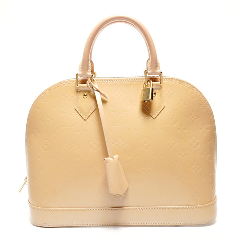 LOUIS VUITTON Alma PM Monogram Vernis Handbag beige WS25806