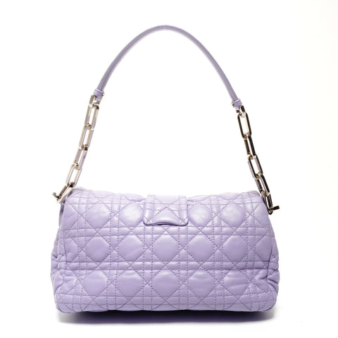 Christian Dior Cannage Leather Flap New Lock Shoulder Bag purple WS25807