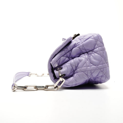 Christian Dior Cannage Leather Flap New Lock Shoulder Bag purple WS25807