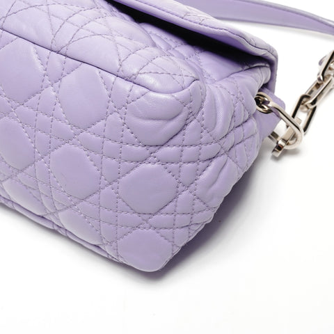 Christian Dior Cannage Leather Flap New Lock Shoulder Bag purple WS25807