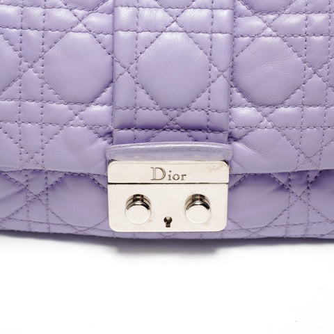 Christian Dior Cannage Leather Flap New Lock Shoulder Bag purple WS25807