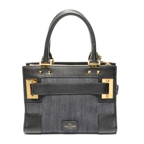 VALENTINO Denim studs 2way Shoulder Bag Navy WS25808