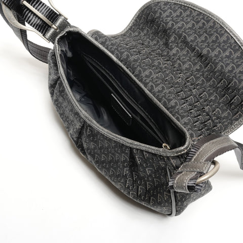 Christian Dior Canvas Trotter Shoulder Bag black WS25811