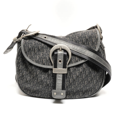 Christian Dior Canvas Trotter Shoulder Bag black WS25811