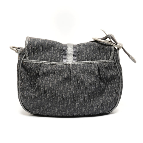 Christian Dior Canvas Trotter Shoulder Bag black WS25811