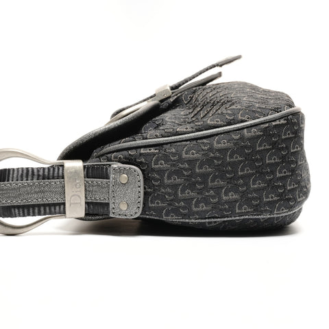 Christian Dior Canvas Trotter Shoulder Bag black WS25811