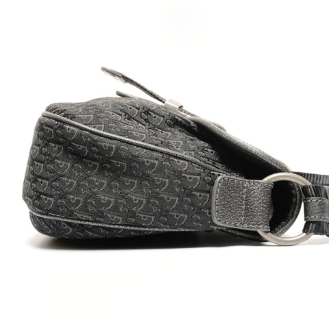 Christian Dior Canvas Trotter Shoulder Bag black WS25811