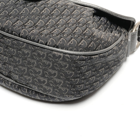 Christian Dior Canvas Trotter Shoulder Bag black WS25811