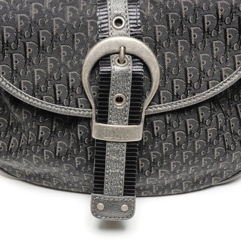 Christian Dior Canvas Trotter Shoulder Bag black WS25811