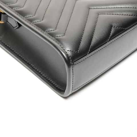 GUCCI GG Marmont Mini Tote Chain Leather 2-way 696123 Shoulder Bag black WS25815