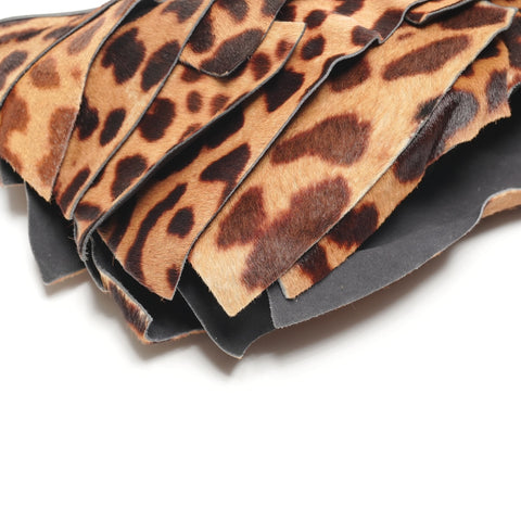 YVES SAINT LAURENT Frill Leopard Pattern One Belt Shoulder Bag Brown WS25816