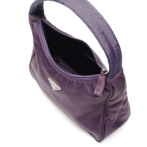 PRADA Nylon Mini Hobo Handbag purple WS25817