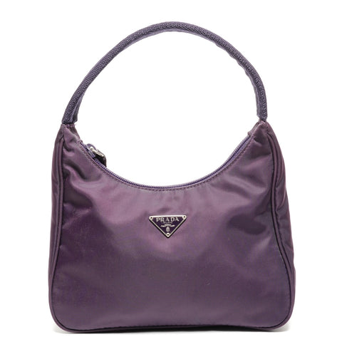 PRADA Nylon Mini Hobo Handbag purple WS25817