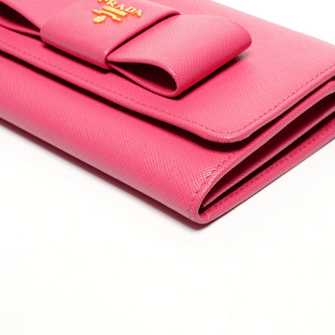 PRADA Le Bon Saffiano Leather Wallet Shoulder Bag pink WS25818