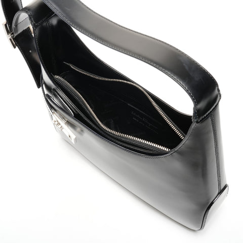 Salvatore Ferragamo Leather one belt Gancini Shoulder Bag black WS25821