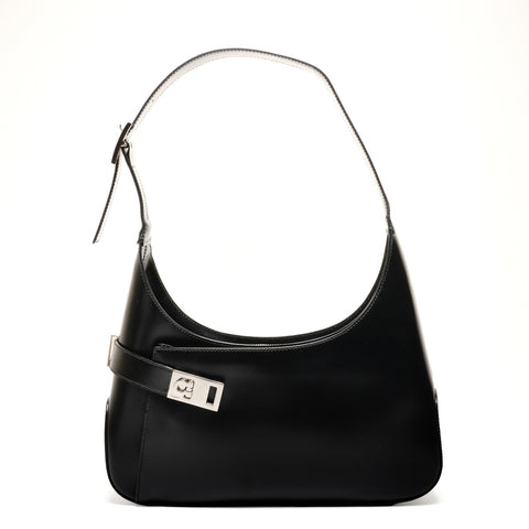 Salvatore Ferragamo Leather one belt Gancini Shoulder Bag black WS25821