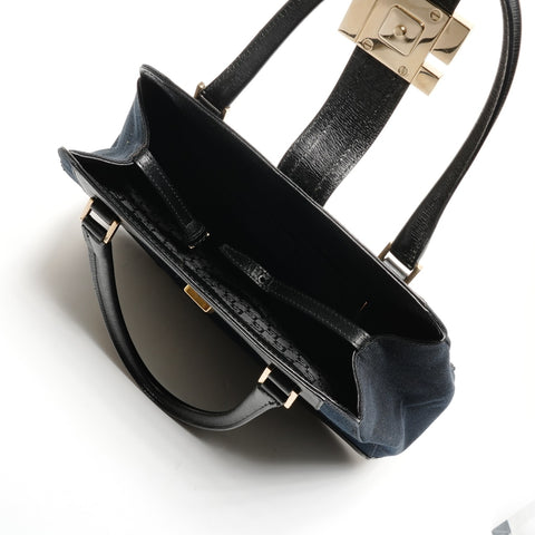 GUCCI G logo canvas Handbag black WS25822