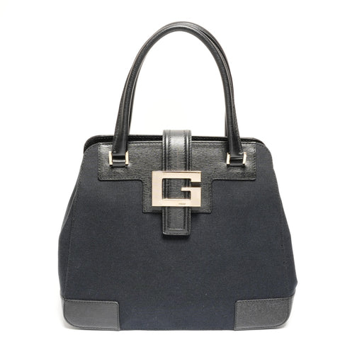 GUCCI G logo canvas Handbag black WS25822