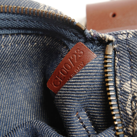 CELINE Denim Macadam Triomphe Belt Bag Body Bag Waist bag blue WS25823
