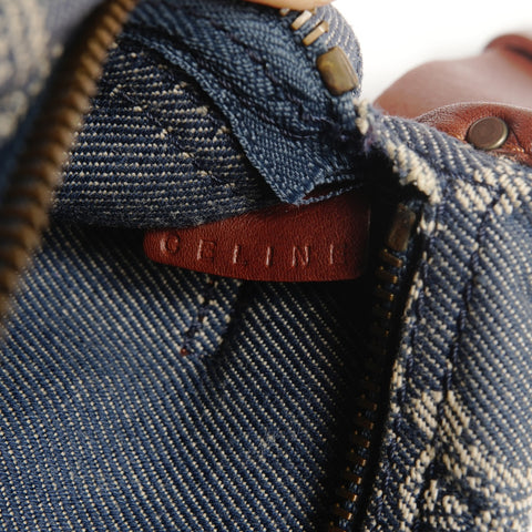 CELINE Denim Macadam Triomphe Belt Bag Body Bag Waist bag blue WS25823