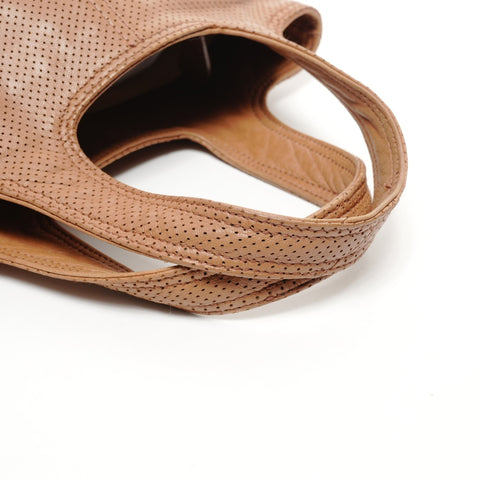 BOTTEGAVENETA Perforated INTRECCIATO leather Handbag Brown WS25831