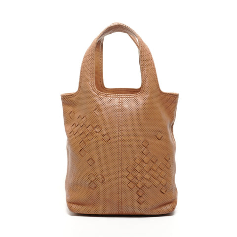 BOTTEGAVENETA Perforated INTRECCIATO leather Handbag Brown WS25831