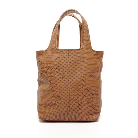 BOTTEGAVENETA Perforated INTRECCIATO leather Handbag Brown WS25831