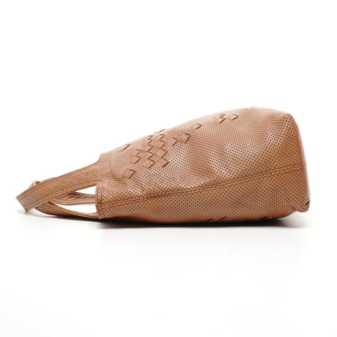 BOTTEGAVENETA Perforated INTRECCIATO leather Handbag Brown WS25831